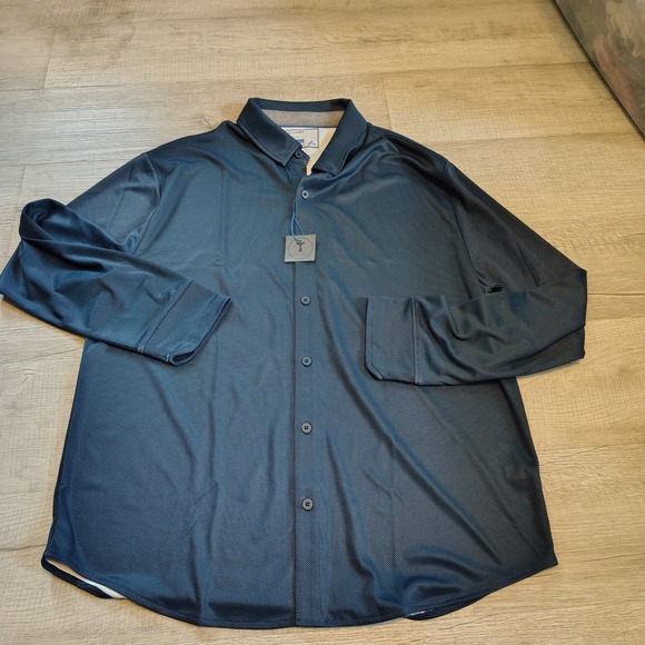 Twillory Other - Twillory Performance Shirt Mens 2XL Navy Blue Micro Dot Athleisure Button Down